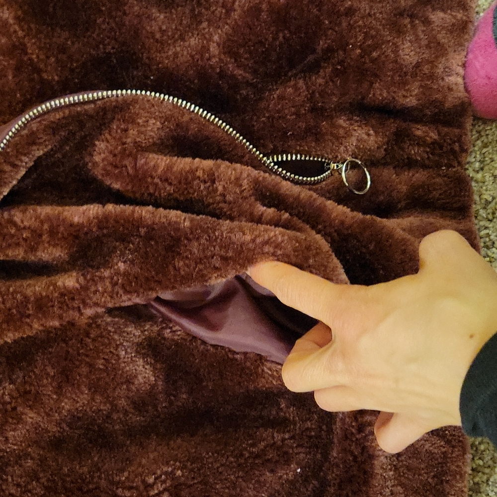 Faux Fur Magenta Jacket - Outer Edge - Picture 3 of 6